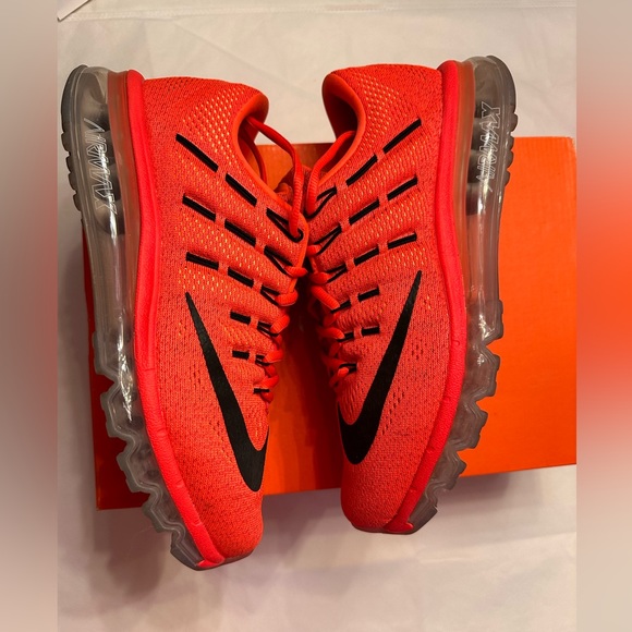 MEN’S NIKE AIR MAX 2016 in a BRIGHT CRIMSON /BLCK-UNVRSTY RD Size 7.5 - Picture 3 of 11